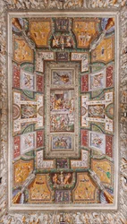 Teto da Sala delle Gesta Rossiane, Rocca dei Rossi, San Secondo, Parma, Itália, c. 1570