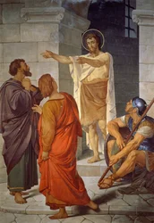 São João Batista no limiar da prisão, por Cesare Maccari (1840-1919), Capela de São João Batista, Catedral de Santa Maria da Assunção, Siena (Lista do Patrimônio Mundial da UNESCO)