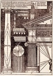 Exemplos de proporções clássicas, de Di Lucio Vitruvio Pollione da arquitetura aos livros dez, de Gotardo de Ponte Como, 1521