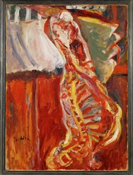 Meio-lado de carne de vaca, c.1922-23 (pintura sobre tela)