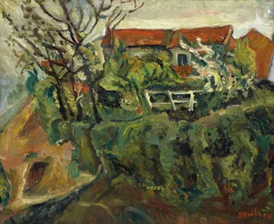 Casas em uma paisagem, ca 1918-1919.