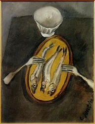 Natureza-morta com arenques, c.1916 (pintura sobre tela)