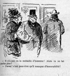 Caricatura sobre o reconhecimento dos pintores do Salão de 1879