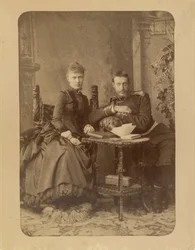 Constantin Constantinovitch da Rússia e Elisabeth Mavrikievna da Rússia (nee Princesa Elisabeth de Saxe Altenburg) - Grão-Duque Constantino Constantinovich da Rússia (1858-1915) e Grã-Duquesa Elizaveta Mavrikievna da Rússia (1865-1927), por Bergamasc