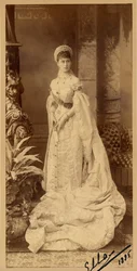 Elisabeth Fiodorovna de Russie (Elisabeth de Hesse Darmstadt) (1864-1918) - Retrato da grã-duquesa Elizaveta Fyodorovna (1864-1918), princesa Elizabeth de Hesse e do Reno, por Bergamasco, Charles (Karl) (1830-1896). Fotografia de Gelatina de Prata