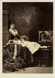 Marie Fedorovna (Dagmar da Dinamarca) (1847-1928) e seu filho Tsarevich Nicolas Aleksandrovich (Nicholas II)