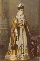 Marie Fedorovna (Maria Feodorovna ou Fiodorovna, príncipe Dagmar de Danemark) - Retrato da imperatriz Maria Fyodorovna, princesa Dagmar da Dinamarca (1847-1928), por Bergamasco, Charles (Karl) (1830-1896). Fotografia albúmen