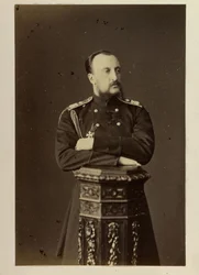 Nicolas Nikolaievitch de Russie - Retrato do Grão-Duque Nicholas Nikolaevich (o Velho) da Rússia (1831-1891), por Bergamasco, Charles (Karl) (1830-1896). Fotografia de Albumina
