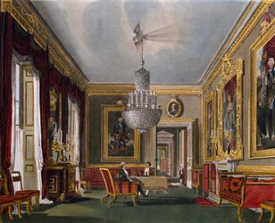 Antena Oeste, Gravura de Richard Reeve (nascido em 1780), Baseado no desenho de Charles Wild (1781-1835), From The History of the Royal Residences