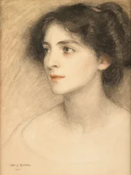 Kathleen Blake (Sra. Reginald Bach) (giz sobre papel)