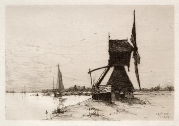 Moinho de vento ao longo da costa, 1884.