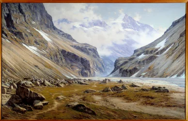 La vallee du Veneon a Saint Christophe en Oisans dans les Alpes Pintura de Charles Bertier (1860-1924) 1894 Dim. 2x3,2 m Grenoble, musee des Beaux Arts - Valley of Veneon at Saint Christophe en Oisans in the Alps. Pintura de Charles Bertier (1860-1924)