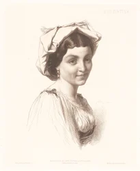 Retrato de uma mulher italiana Nunziatina (título no objeto) Retratos de mulheres italianas (título da série)