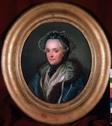 Retrato de Marie-Louise-Nicole (Marie Louise Nicole), Duquesa de Enville (Anville) (1716-1797). Pintura de Charles Amedee Philippe van Loo (1719-1795).