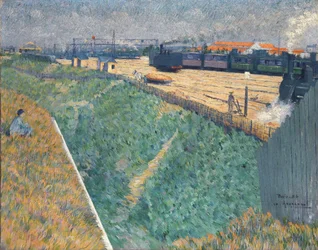 Angrand, Charles (1854-1926) The Western Railway at its Exit from Paris Oil on canvas 1886 National Gallery, London 73x92