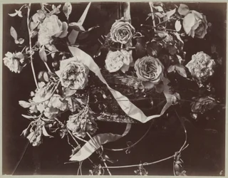 Estudo das flores com cesto e fitas