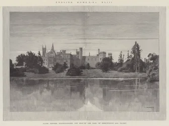 Casas inglesas, torres de Alton, Staffordshire, o assento do conde de Shrewsbury e Talbot