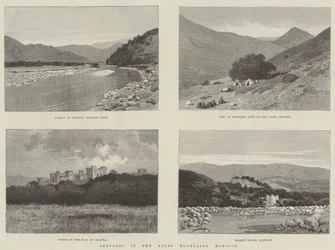 Esboços nas montanhas do Atlas, Marrocos