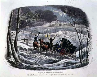 "A Signal of Distress, or The Christmas Visitor", gravada por R.G. Reeve (fl.1811-37) pub. por Thomas McLean