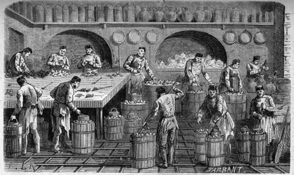 O Glaciar das cozinhas do Palais des Tuileries, em 1864. Gravura de F. Lix e Barbant, a partir de um desenho de Moullin.