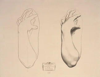Braço dobrado de uma mulher, prancha 22 de Cours de Dessin, volume I, Modelos a partir do molde, c. 1868