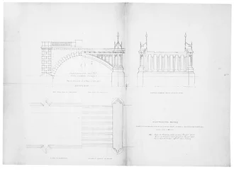 Projeto e elevação para Westminster Bridge