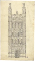 Desenho para as Casas do Parlamento, c.1836-40 (caneta e tinta no papel)