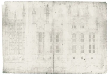 Desenho para as Casas do Parlamento, c.1836-40 (caneta e tinta no papel)