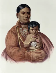 Do-Hon-Go, uma mulher Osage, ilustração de &39;As tribos indígenas da América do Norte, Vol.1&39;, por Thomas L. McKenney e James Hall, pub. John Grant