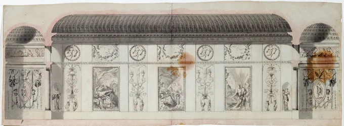 Design de interiores do Palácio de Catarina, Tsarskoye Selo, Rússia, década de 1780