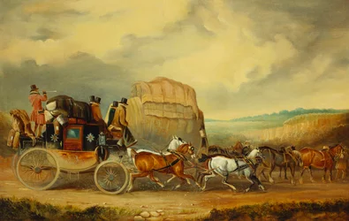 O Exeter para o Royal Mail de Londres passando pelo Exeter Wagon de William Downe