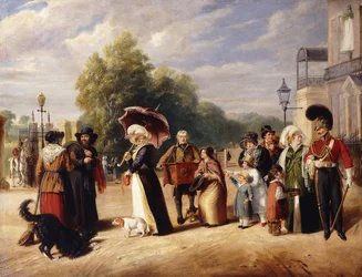 Hyde Park Corner com a residência do duque de Wellington,