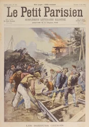 A Rebelião dos Boxers (1900-01), Os Boxers sabotam os caminhos-de-ferro, junho de 1900 (impressão)
