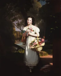 Menina com flores Amelia Palmer, ca. 1830