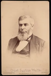 Retrato de Morrison Remick Mott Waite 1816-1888, antes de 1888