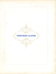 Ornamento de título caligráfico para livro de amostras de tipos (impressão)