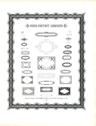 Coleção de molduras e bordaduras decorativas (impressão)