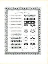 Coleção de bordaduras ornamentais e peças decorativas (impressão)