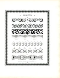 Bordaduras decorativas contínuas em estilo clássico (impressão)