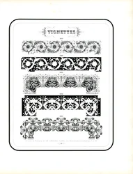 Magníficas margens decorativas em estilo barroco floral (impressão)