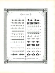Elementos e bordaduras decorativas ornamentais (impressão)
