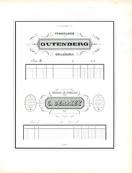 Papel timbrado representativo para tipografia e fundição de tipos (impressão)