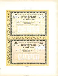 Recibos de armazém para docas-Napoléon com decorações ornamentais (impressão)