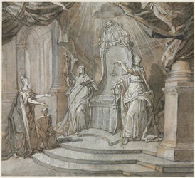 Madame de Maintenon Retornando à Igreja Católica [1], década de 1700.
