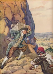 James Bruce ajuda seu seguidor, c1925