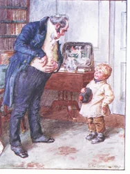 Quais são as suas inclinações quanto a seis dinheiros?, ilustração de «A receita do Dr. Marigold», 1910