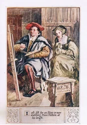 Eu me sinto por uma hora ou mais observando Hans Holbein em sua escova