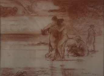 Nus tomando banho, 1904 (giz vermelho sobre papel)