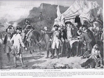 O cerco de Yorktown, ilustração da "História das Nações de Hutchinson"
