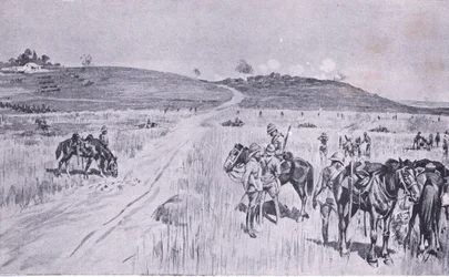O alívio de Vryheid, de After Pretoria: The War Guerilla publicado por Harmsworth Bros Limited, 1901